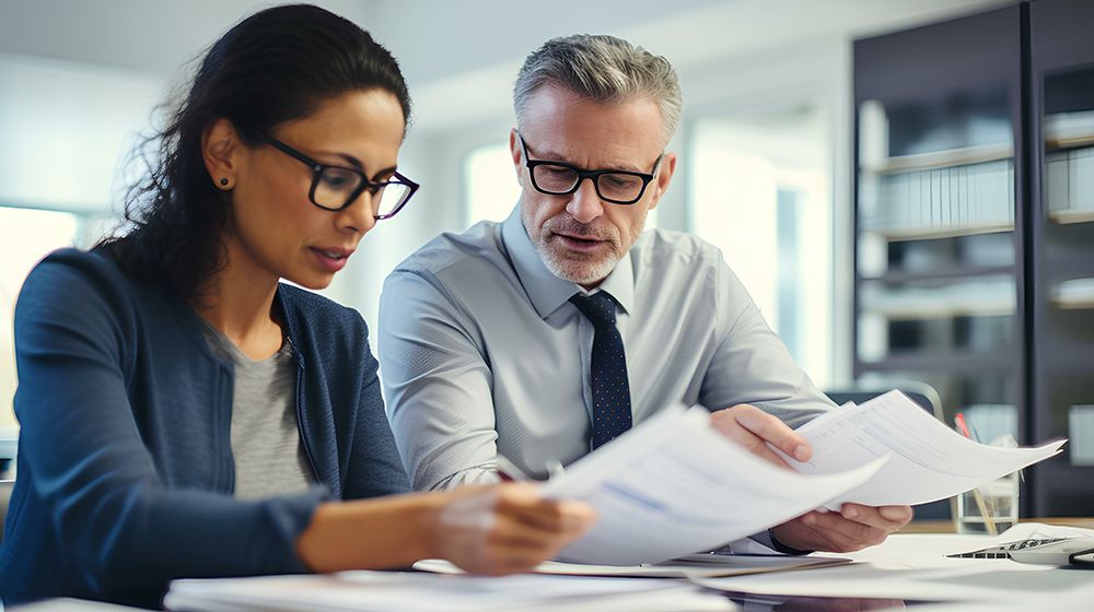 2 personnes qui consultent des documents